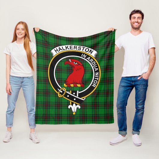 Couverture Polaire Tartan Clan Halkerston (En situation)