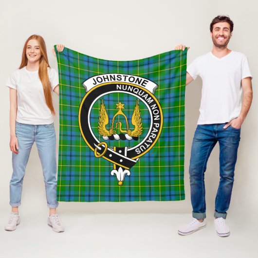 Couverture Polaire Tartan Clan Johnston (En situation)