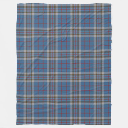 Couverture Polaire Tartan Clan Thompson Plaid Blue Grey Check (Devant)