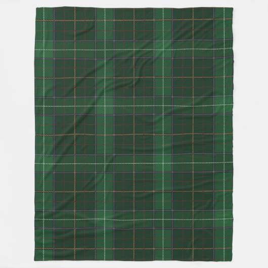 Couverture Polaire Tartan Clan Walsh Plaid Green Check Motif (Devant)