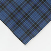 Couverture Polaire Tartan classique de blanc de noir bleu de clergé (Coin)