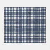 Couverture Polaire Tartan classique Motif-Dark Navy & Blanc (Devant (Horizontal))