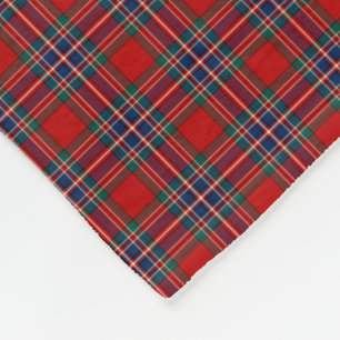 Couverture Polaire Tartan de bleu rouge et royal de clan de