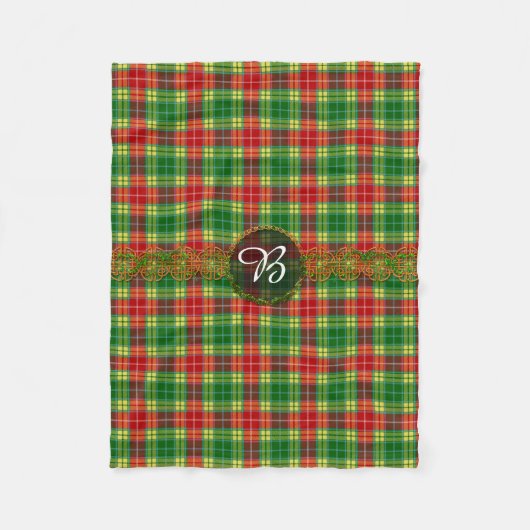 Couverture Polaire Tartan de Buchanan de monogramme (Devant)