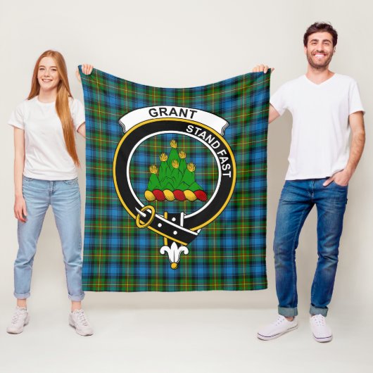 Couverture Polaire Tartan de chasse Clan Grant (En situation)
