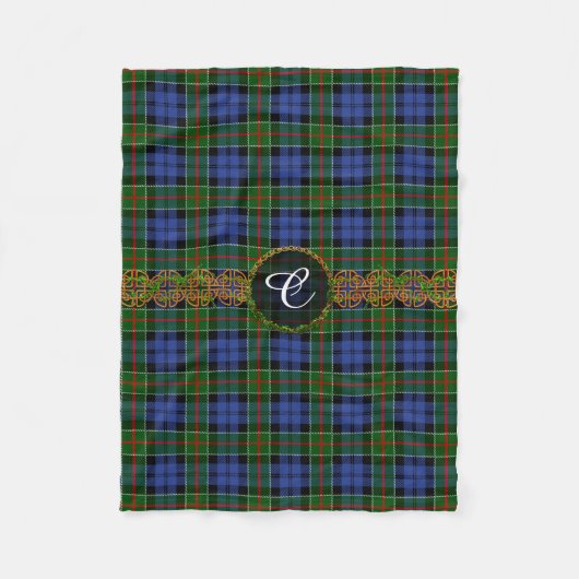 Couverture Polaire Tartan de Colquhoun de monogramme (Devant)