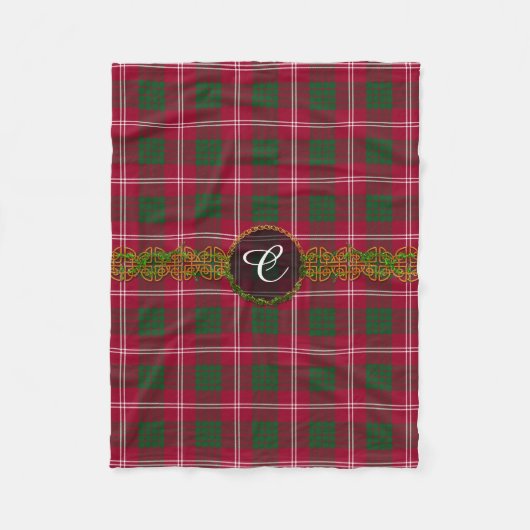 Couverture Polaire Tartan de Crawford de monogramme (Devant)