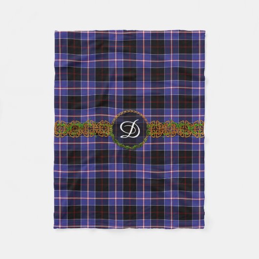 Couverture Polaire Tartan de Dunlap de monogramme (Devant)