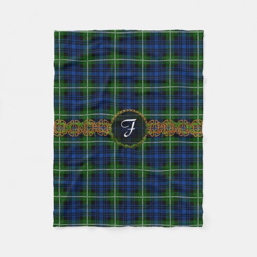 Couverture Polaire Tartan de Forbes de monogramme (Devant)