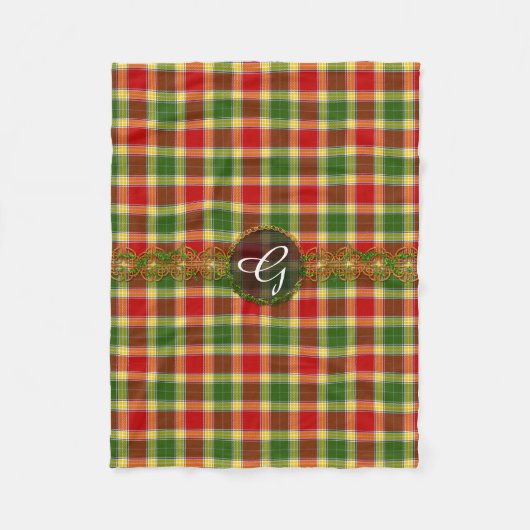 Couverture Polaire Tartan de Gibson de monogramme (Devant)