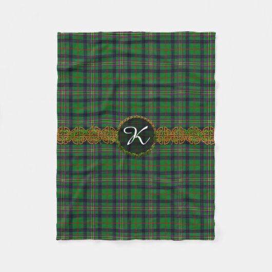 Couverture Polaire Tartan de Kennedy de monogramme (Devant)