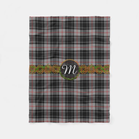 Couverture Polaire Tartan de Moffat de monogramme (Devant)