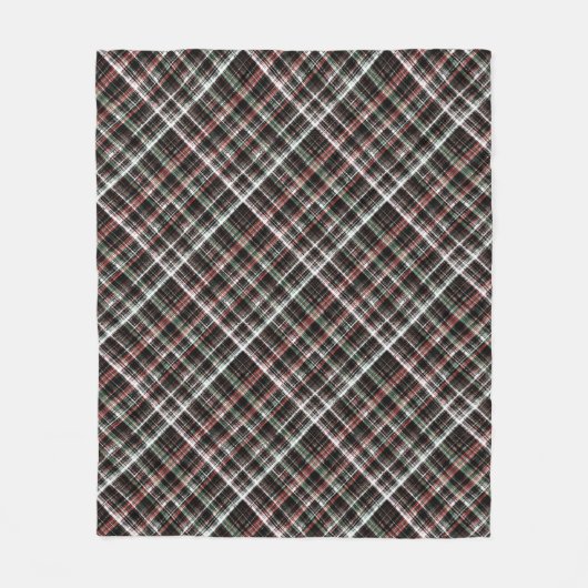 Couverture Polaire Tartan de Noël texturé. (Devant)