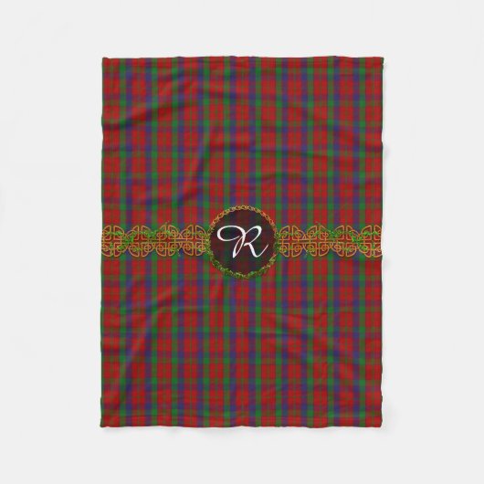 Couverture Polaire Tartan de Robertson de monogramme (Devant)