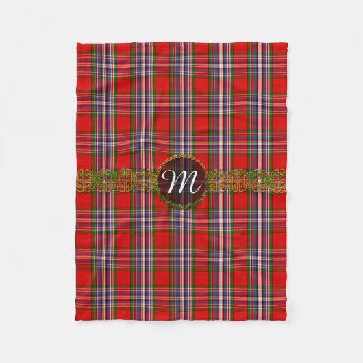 Couverture Polaire Tartan de rouge de MacFarlane de monogramme (Devant)
