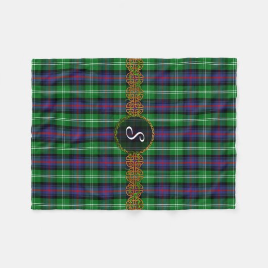 Couverture Polaire Tartan de Sutherland de monogramme (Devant (Horizontal))
