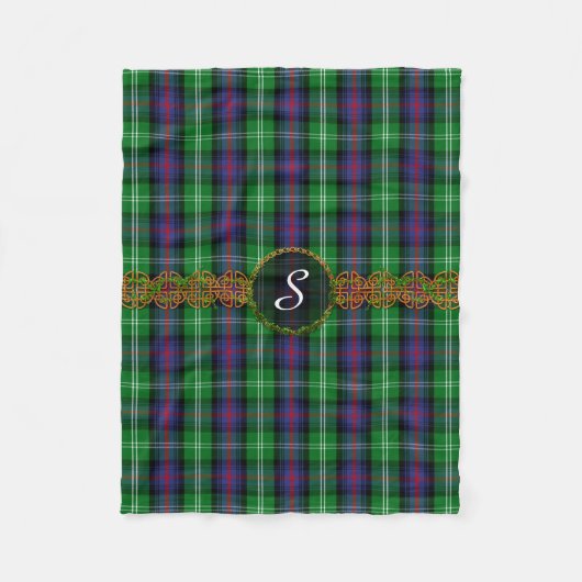 Couverture Polaire Tartan de Sutherland de monogramme (Devant)