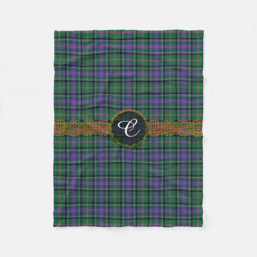 Couverture Polaire Tartan de tonnelier de monogramme (Devant)