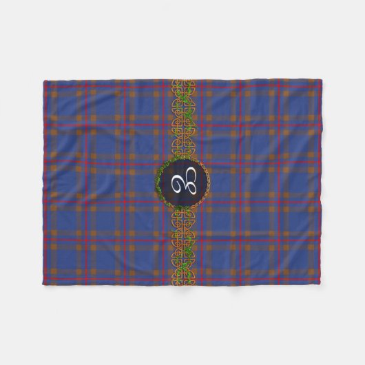 Couverture Polaire Tartan d'Elliot de monogramme (Devant (Horizontal))