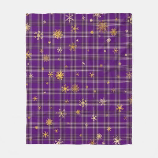 Couverture Polaire Tartan d'hiver doré (Devant)