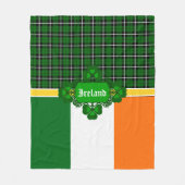 Couverture Polaire Tartan d'Irlande, drapeau, shamrock de design celt (Devant)