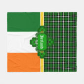 Couverture Polaire Tartan d'Irlande, drapeau, shamrock de design celt (Devant (Horizontal))