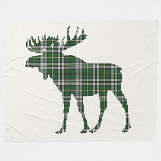 Couverture Polaire Tartan du Cap-Breton Custom Moose green Plaid (Devant (Horizontal))