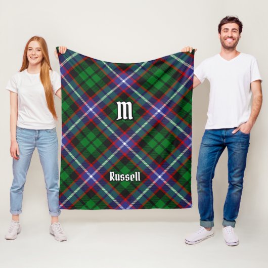 Couverture Polaire Tartan du clan Russell (En situation)
