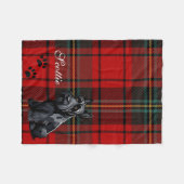 Couverture Polaire Tartan écossais Terrier (Scotty). Modifiable (Devant (Horizontal))