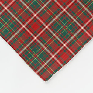 Couverture Polaire Tartan gris rouge, vert et blanc