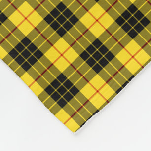 Couverture Polaire Tartan jaune de clan de MacLeod et noir lumineux