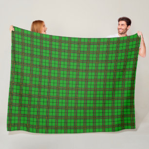 Couverture Polaire Tartan jaune vert