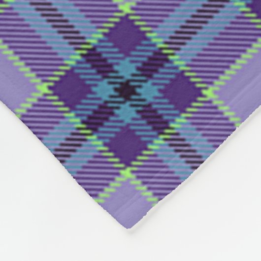Couverture Polaire Tartan mauve plaid 1 dans les tons lavande et bleu (Coin)