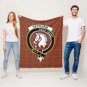 Couverture Polaire Tartan Moderne Clan Hepburn à Carreaux