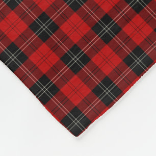 Couverture Polaire Tartan noir et rouge de clan de Ramsay