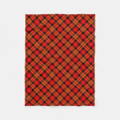 Couverture Polaire Tartan noir rouge orange (Devant)