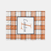 Couverture Polaire Tartan orange, bleu et blanc (Devant (Horizontal))