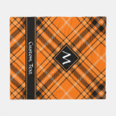 Couverture Polaire Tartan orange d'Halloween (Devant (Horizontal))