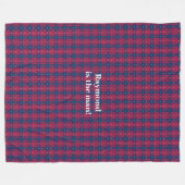 Couverture Polaire Tartan - Patriotique - Bleu Rouge Étoiles Blanches (Devant (Horizontal))