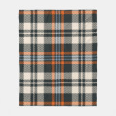 Couverture Polaire Tartan plaid automne motif en noir, orange, bleu (Devant)
