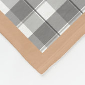 Couverture Polaire Tartan plaid christmas elf grey white name (Coin)
