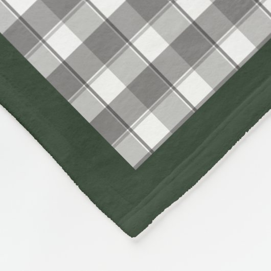 Couverture Polaire Tartan plaid christmas elf reideer grey white name (Coin)