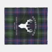 Couverture Polaire Tartan Plaid Clan Sutherland Family Lake House (Devant (Horizontal))