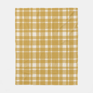 Couverture Polaire Tartan Plaid Classique Motif-Jaune & Crème