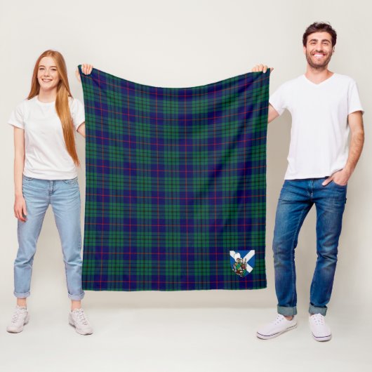 Couverture Polaire Tartan Plaid de Scotts (En situation)