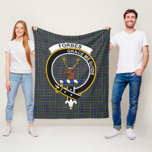 Couverture Polaire Tartan Plaid du Clan Forbes de Druinnor
