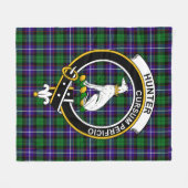 Couverture Polaire Tartan Plaid du Clan Hunter (Devant (Horizontal))