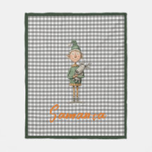 Tartan plaid elfe de Noël rennes gris blanc nom