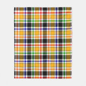 Couverture Polaire Tartan plaid jaune noir multicolore (Devant)