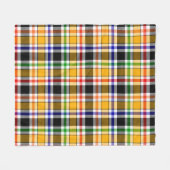 Couverture Polaire Tartan plaid jaune noir multicolore (Devant (Horizontal))